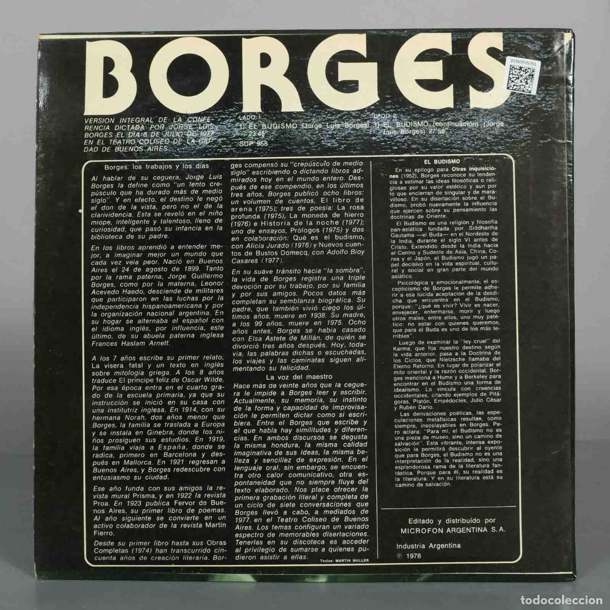 Discos de vinilo: LP. El Budismo - Jorge Luis Borges - Foto 2