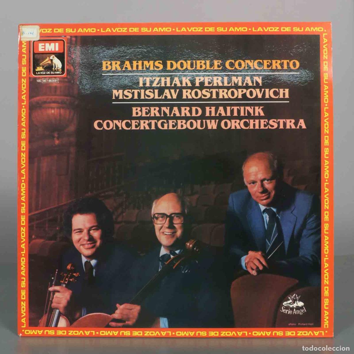 Discos de vinilo: LP. Brahms: Double Concerto - Itzhak Perlman, Mstislav Rostropovich, Bernard Haitink, Concertgebouw