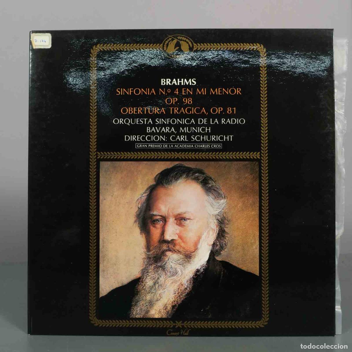 Discos de vinilo: LP. Brahms: Sinfon&iacute;a N.&ordm; 4, Obertura Tr&aacute;gica - Carl Schuricht, Orquesta Sinf&oacute;nica de la Radio de Ba