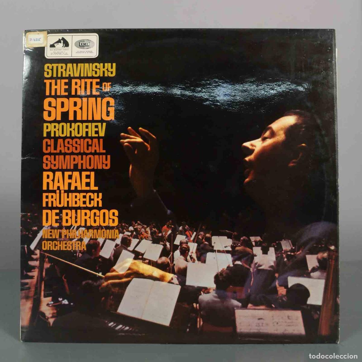 Disques de vinyle: LP. Stravinsky: The Rite of Spring / Prokofiev: Classical Symphony - Rafael Fr&uuml;hbeck CON AUT&Oacute;GRAFO