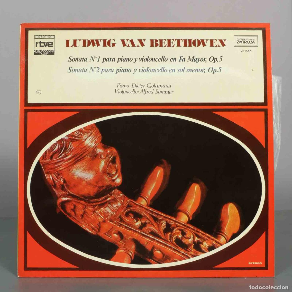 Discos de vinilo: LP. Beethoven: Sonata N&deg;1 para piano y violoncello en Fa Mayor, Op.5, Sonata N&deg;2 para
