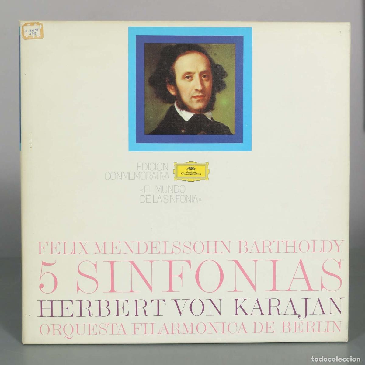 Discos de vinilo: CAJA LP. 5 Symphonies - Felix Mendelssohn Bartholdy - Herbert Von Karajan, Berliner Philharmoniker