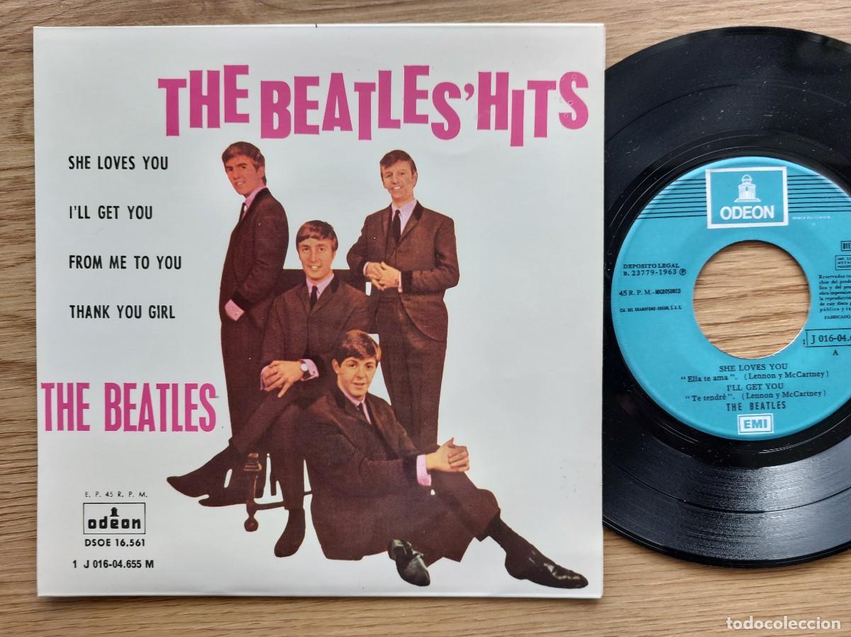 Discos de vinilo: THE BEATLES - EP Spain - MINT - SHE LOVES YOU * Doble Referencia * DSOE 16.561 * 1J016-04.655M