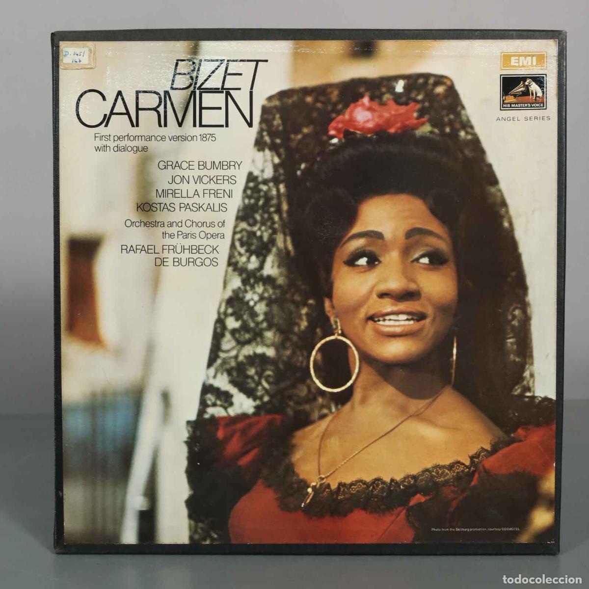 Discos de vinilo: CAJA LP. Bizet: Carmen - Grace Bumbry, Jon Vickers, Mirella Freni, CON AUTOGRAFO DE DE BURGOS