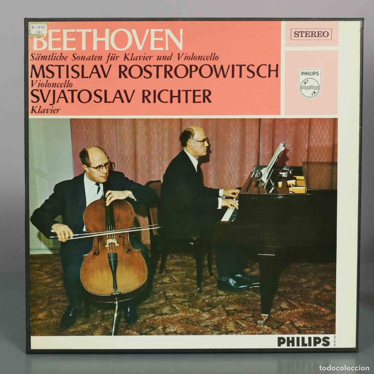 Dischi in vinile: CAJA LP. Beethoven: The Complete Sonatas for Piano and Cello - Mstislav Rostropovich, Sviatoslav Ri