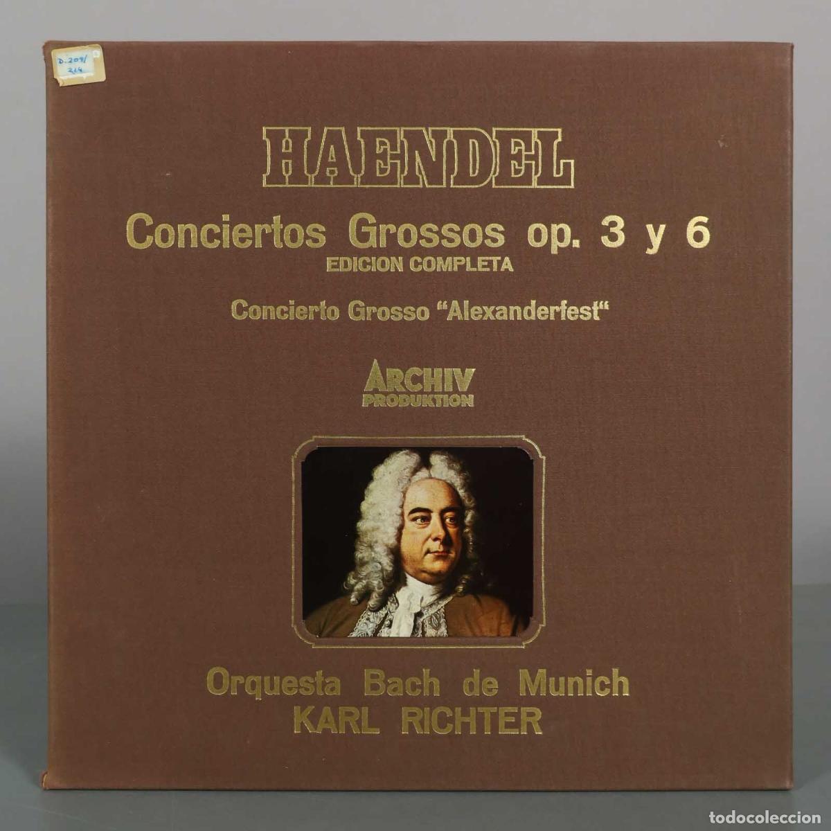 Discos de vinilo: CAJA LP. Concerti Grossi Op. 3 y 6 - Georg Friedrich H&auml;ndel - Orquesta Bach de M&uacute;nich, Karl Richter