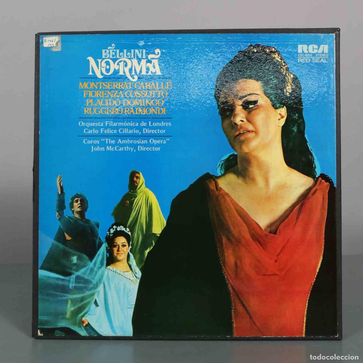 Discos de vinilo: CAJA LP. Vincenzo Bellini: Norma - Montserrat Caball&eacute;, Fiorenza Cossotto, Placido Domingo, Ruggero