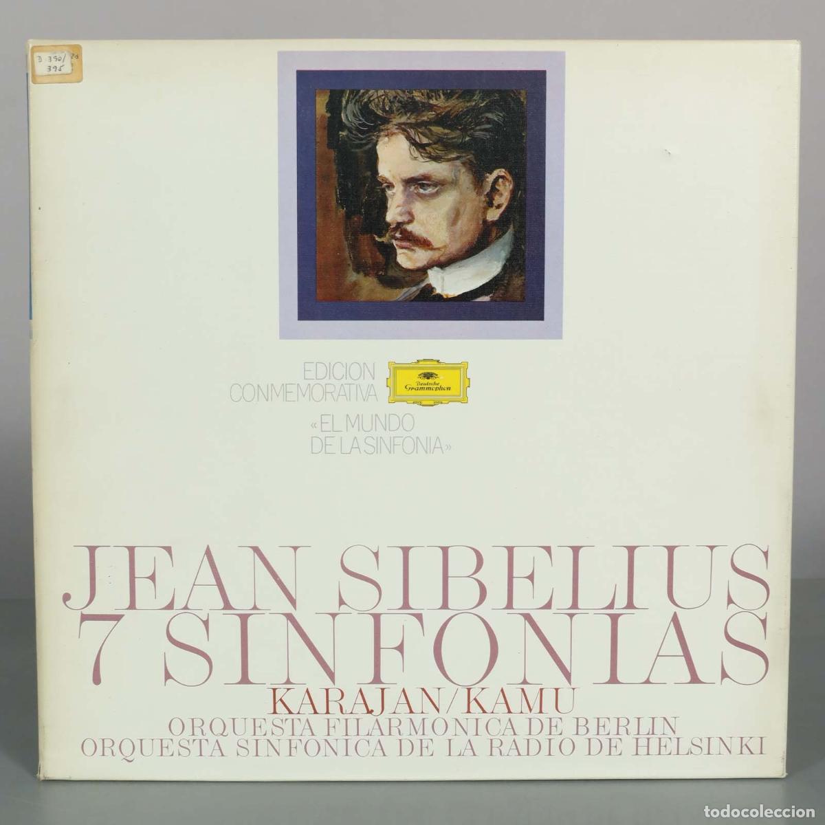 Discos de vinilo: CAJA LP. 7 Sinfon&iacute;as - Jean Sibelius - Herbert von Karajan, Okko Kamu