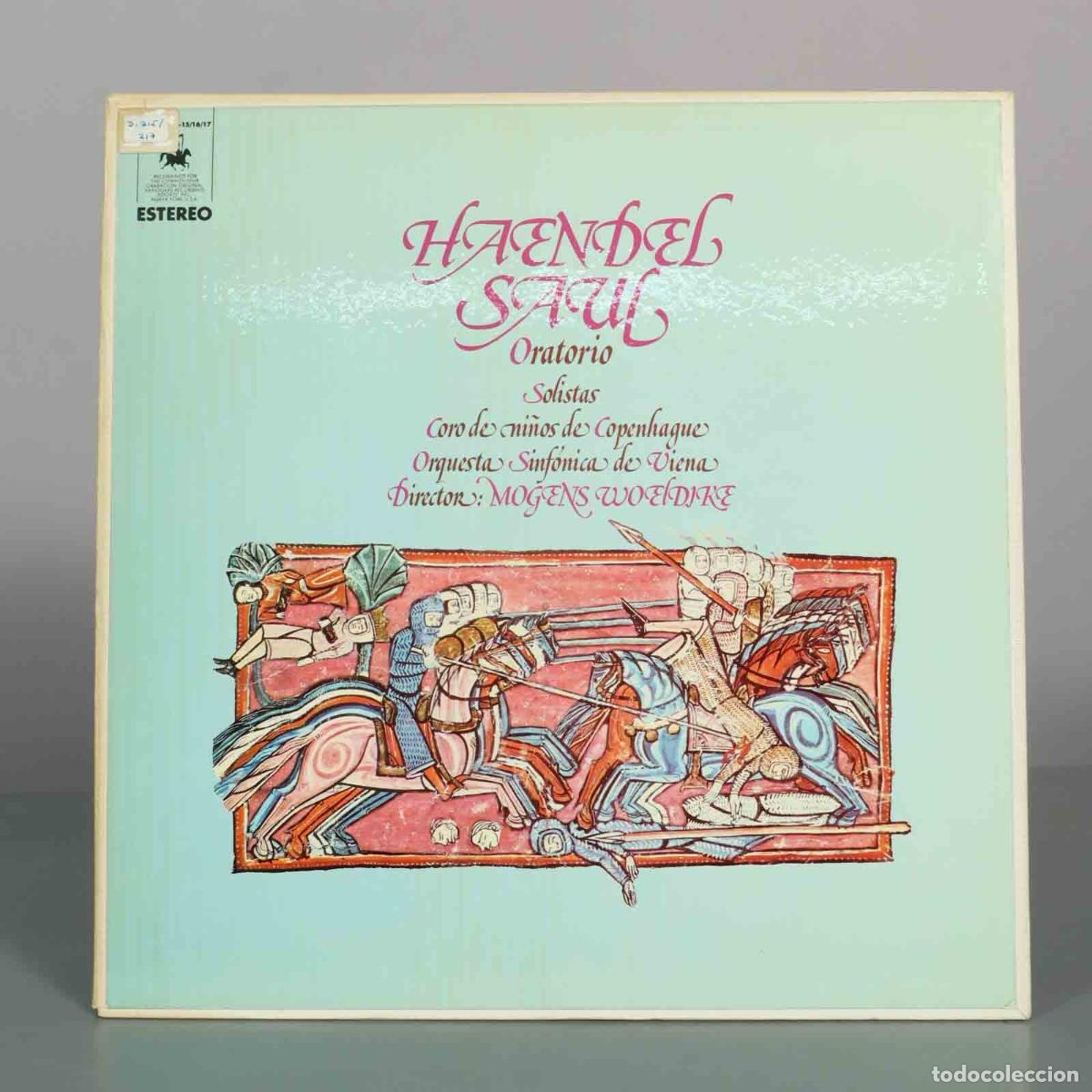Discos de vinilo: CAJA LP. Haendel - Saul - Coro de ni&ntilde;os de Copenhague, Orquesta Sinf&oacute;nica de Viena, Mogens Woldike