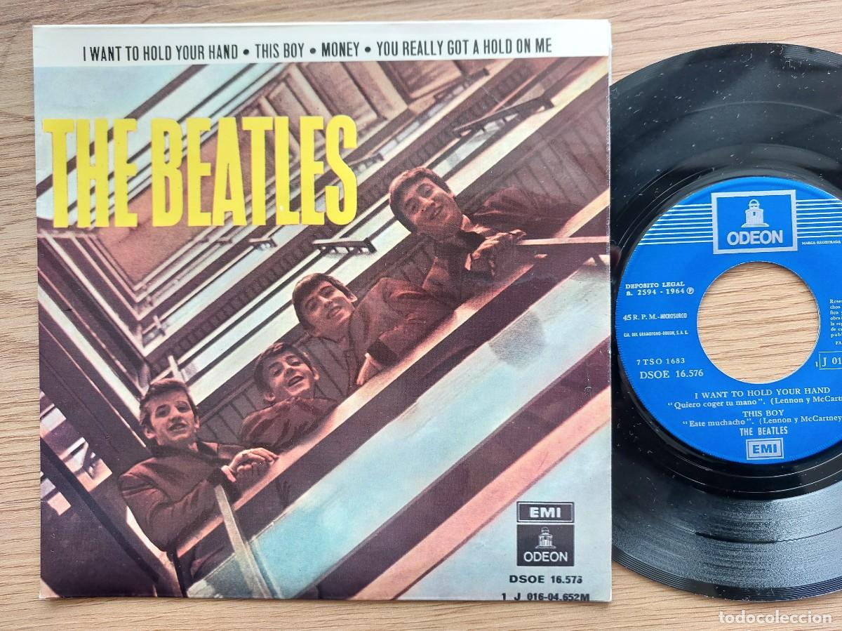 Discos de vinilo: THE BEATLES - EP Spain - MINT - I WANT TO HOLD YOUR * Doble Referencia * DSOE 16.576 * 1J016-04.652M