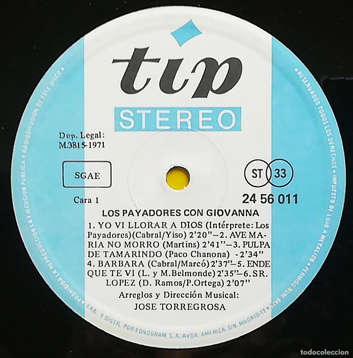 Discos de vinilo: Los payadores con Giovanna - Tip 1971 - Foto 4