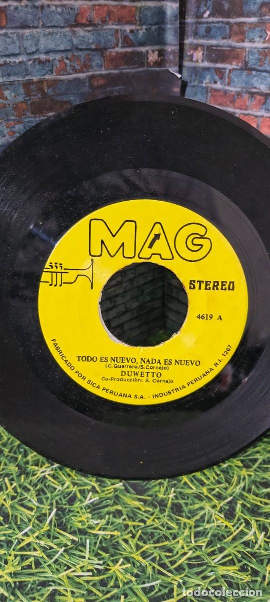 Discos de vinilo: DUWETTO &rdquo;TODO ES NUEVO, NADA ES NUEVO&rdquo; / &rdquo;PERDIENDO EL CONTROL&rdquo; SINGLE ED. PERUANA MAG