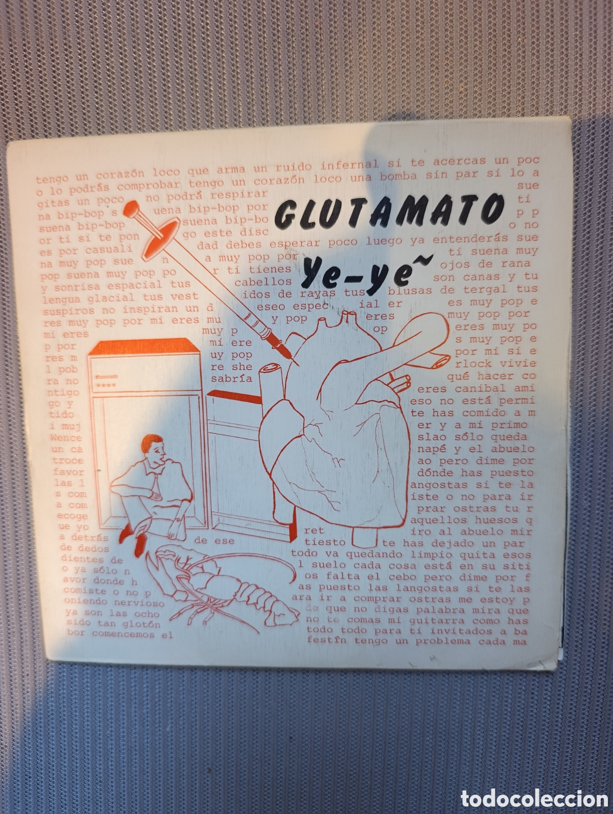 Discos de vinilo: Single Glutamato ye-ye.1982. Dro Coraz&oacute;n loco, Un hombre en mi nevera, Holocausto canibal, Narcosis