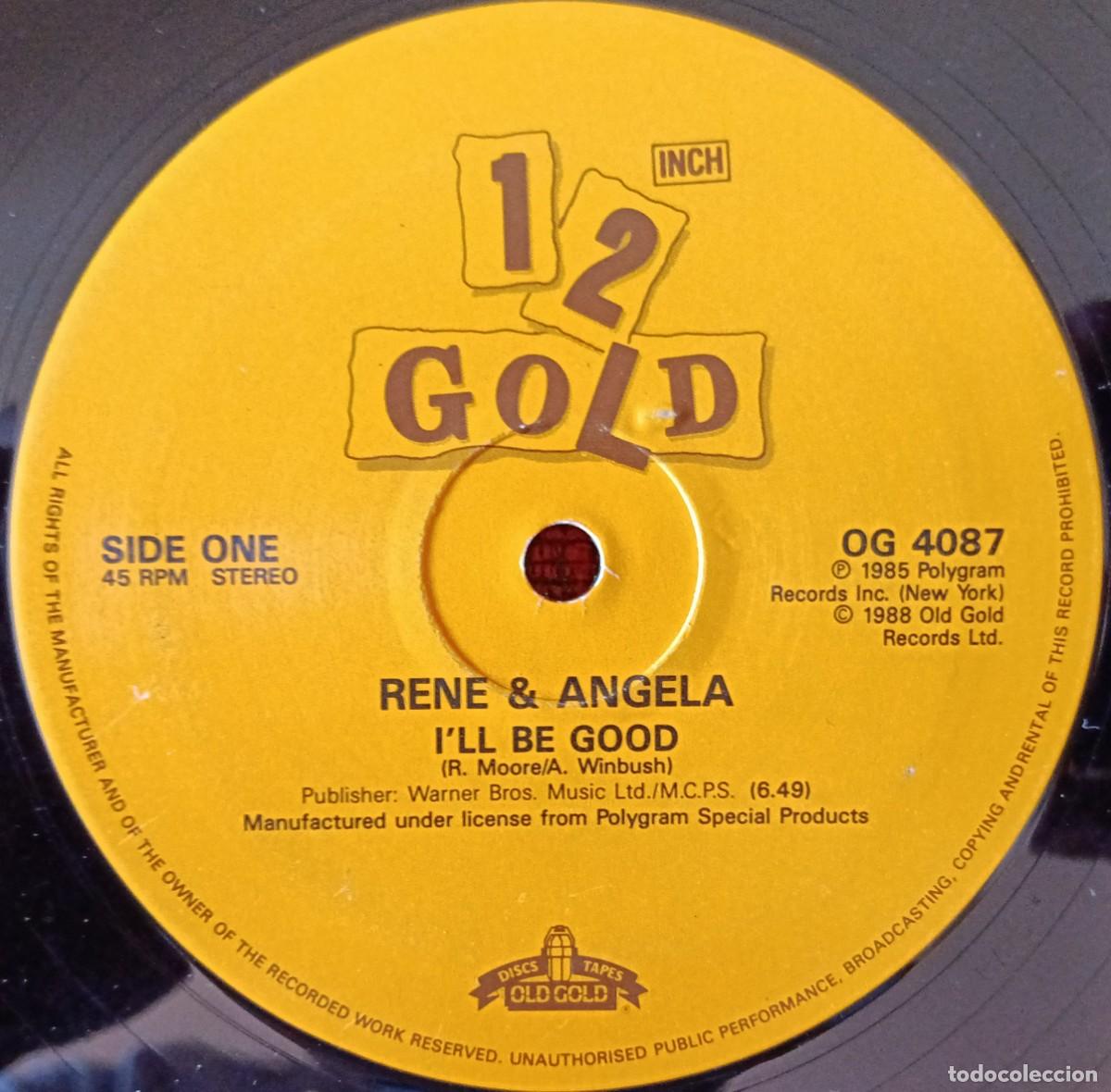 Discos de vinilo: RENE & ANGELA *I'll Be Good / Save Your Love * MAXI SINGLE VINILO 1988 UK (SIN PORTADA)