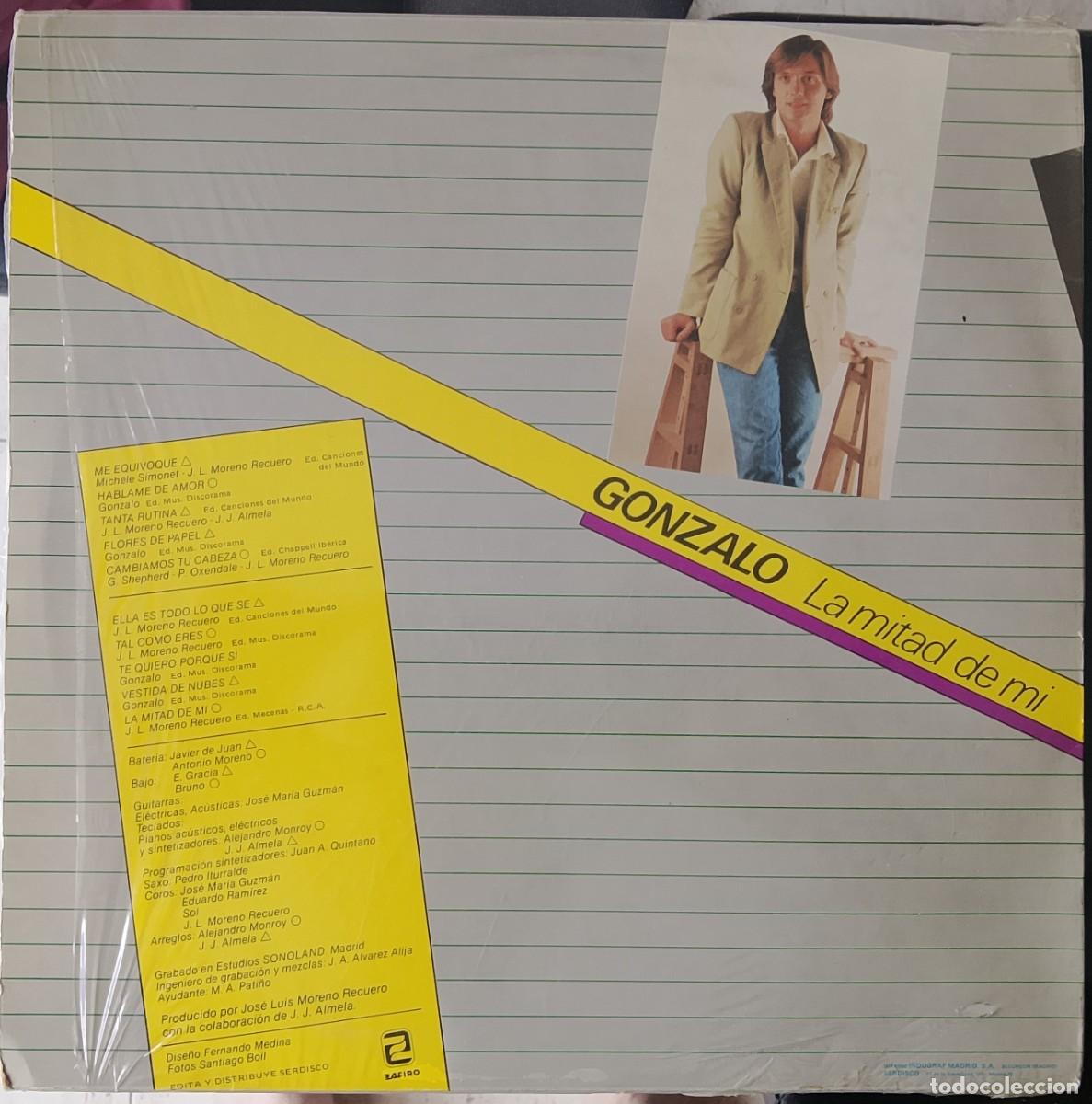 Discos de vinilo: Gonzalo. La mitad de mi. Vinilo LP. - Foto 2