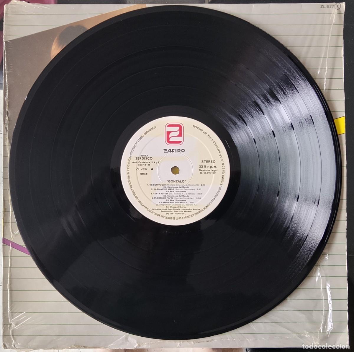 Discos de vinilo: Gonzalo. La mitad de mi. Vinilo LP. - Foto 3