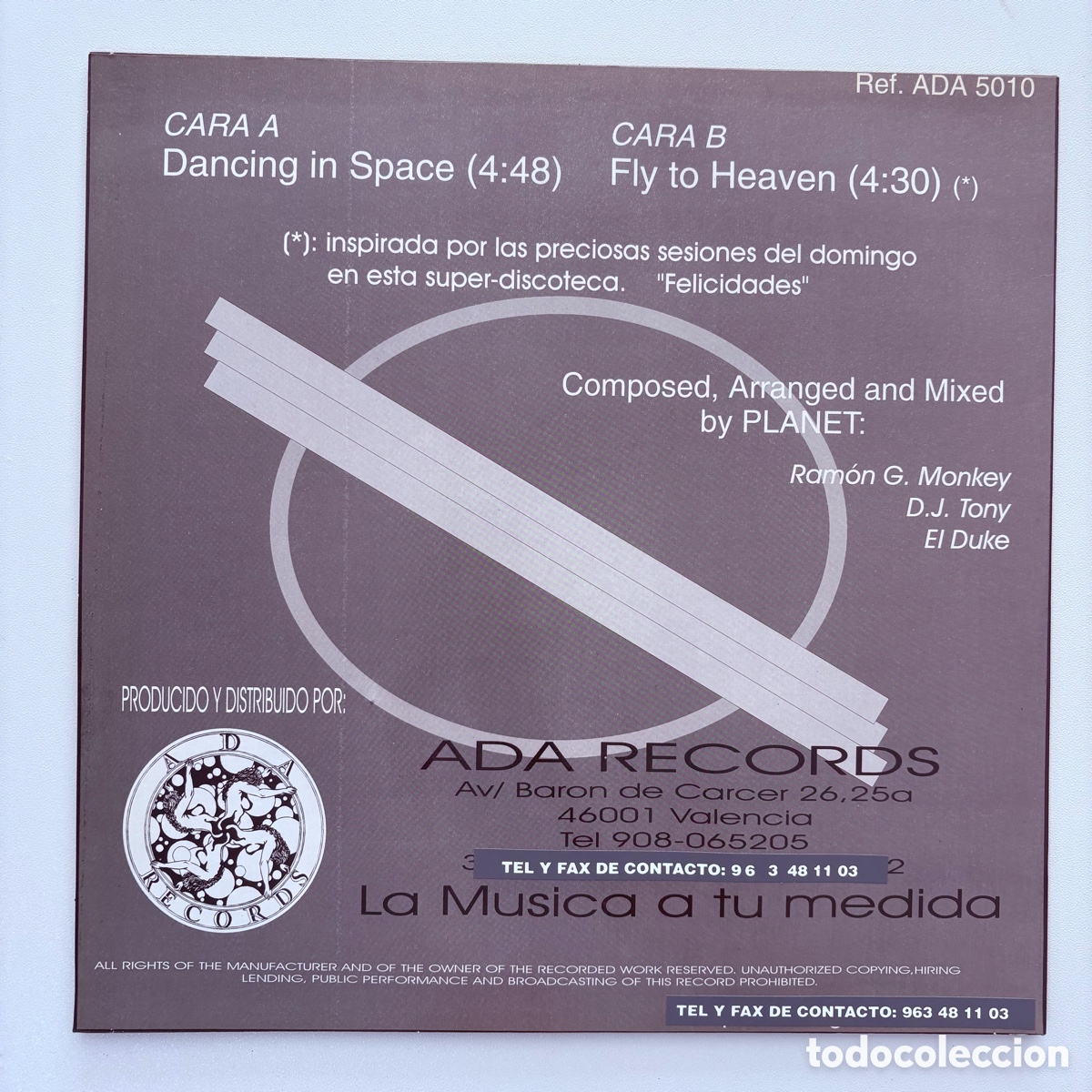 Discos de vinilo: maxi 12 Planet Dancing In Space edicion espa&ntilde;ola de 1995 - Foto 2