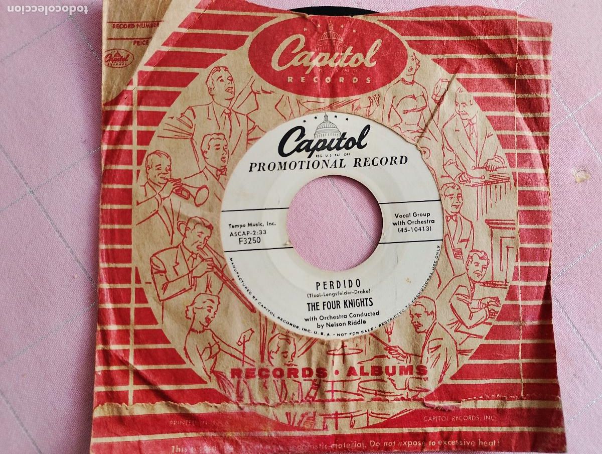Discos de vinilo: The Four Knights &ndash; Perdido / After,USA promocional capitol, 1955