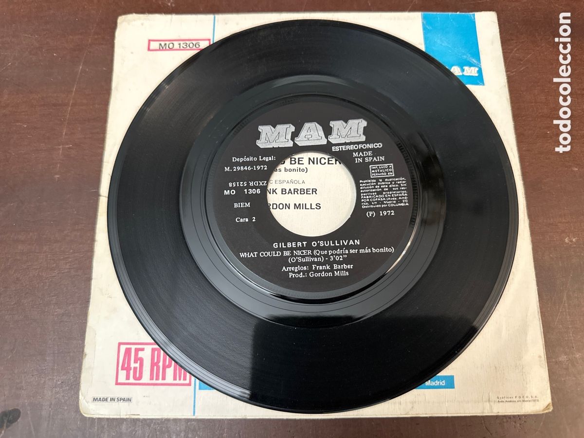 Discos de vinilo: SINGLE GILBERT OSULLIVAN - CLAIR - ESPA&Ntilde;A - A&Ntilde;O 1972 - Foto 4