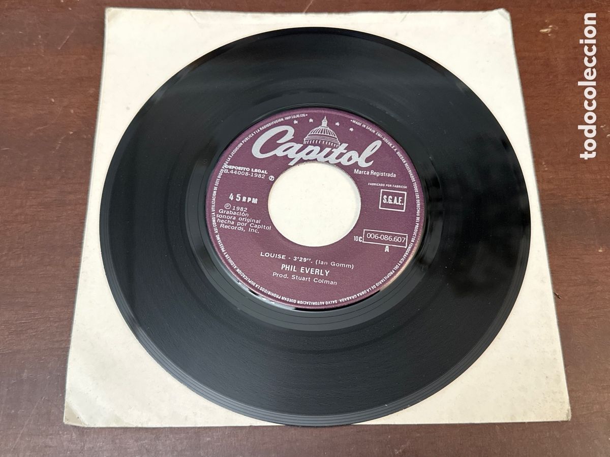 Discos de vinilo: PHIL EVERLY LOUISE 1982 SINGLE PROMO SIN FUNDA