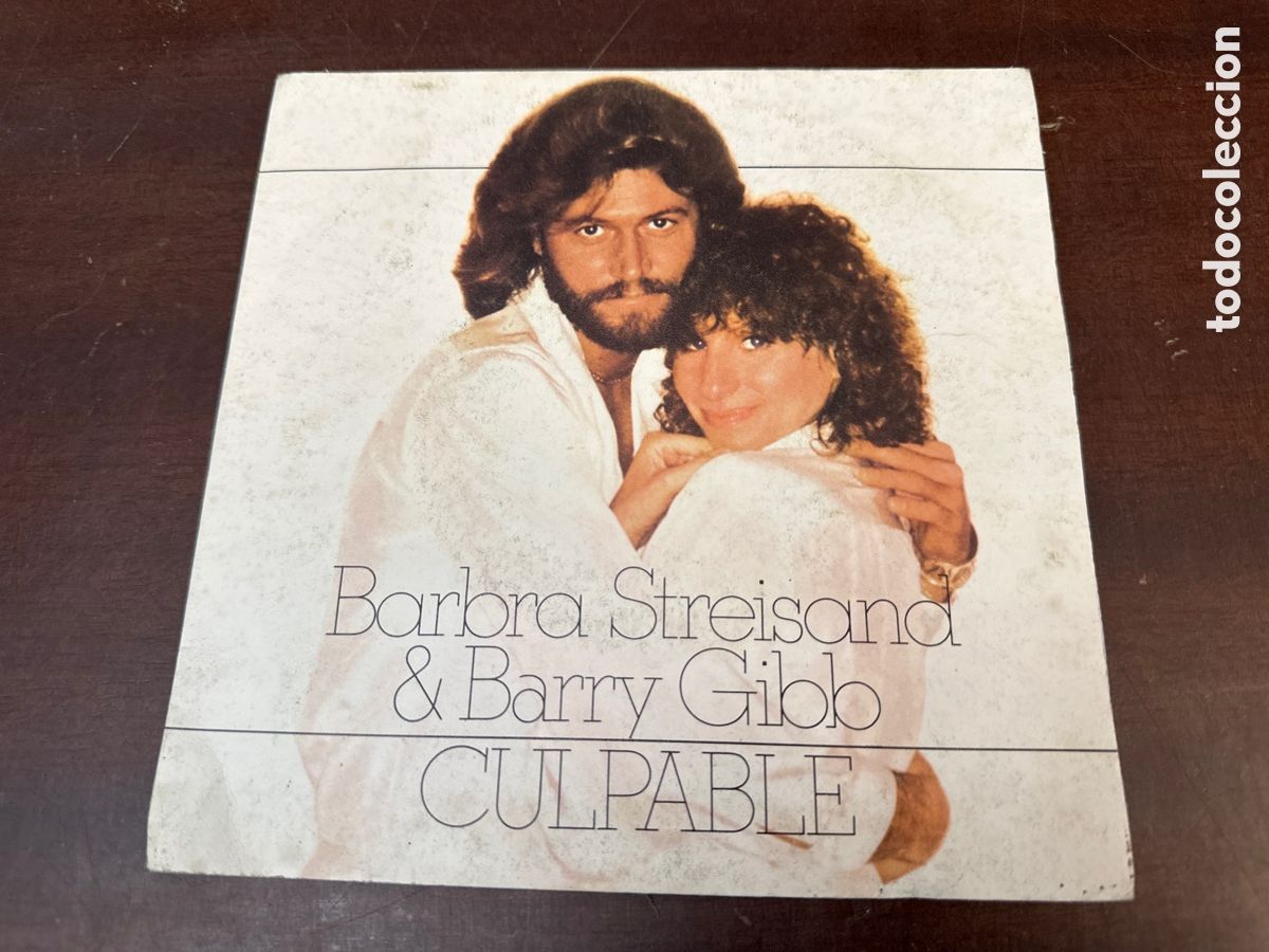 Discos de vinilo: BARBRA STREISAND & BARRY GIBB - CULPABLE SINGLE 1980 EDICION ESPA&Ntilde;OLA