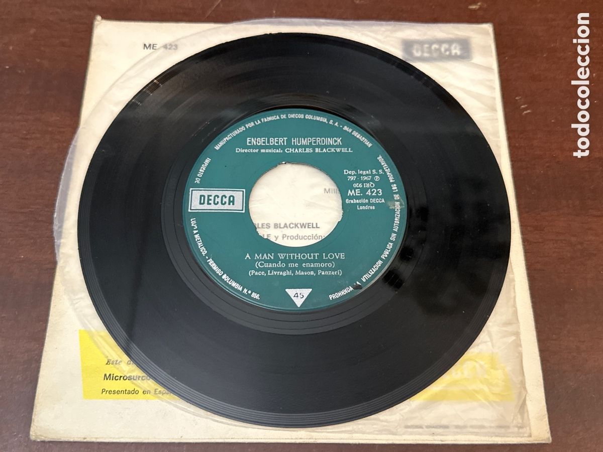 Discos de vinilo: ENGELBERT HUMPERDINCK - A MAN WITHOUT LOVE - Foto 3