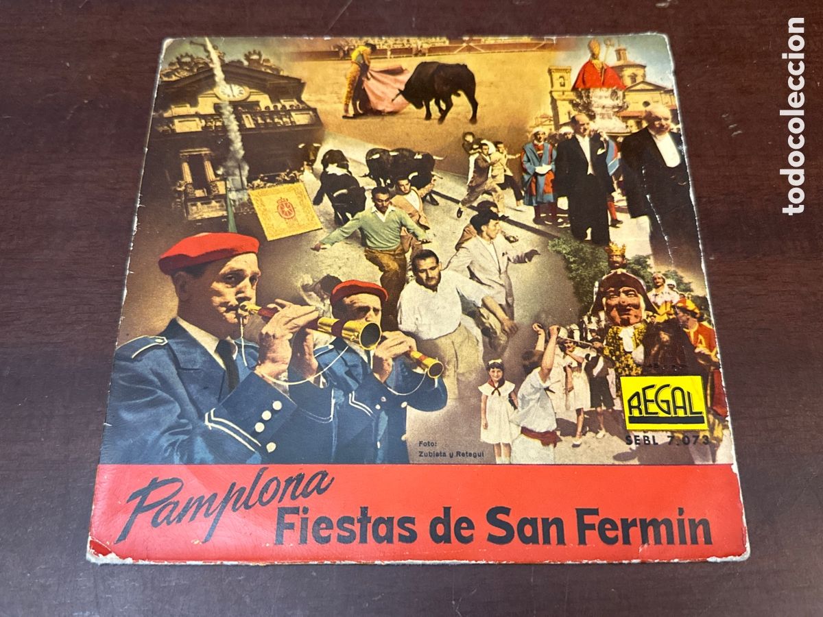 Discos de vinilo: BANDA ESPA&Ntilde;OLA, CORO Y TXISTULARIS-PAMPLONA FIESTAS DE SAN FERMIN EP 1958 SPAIN