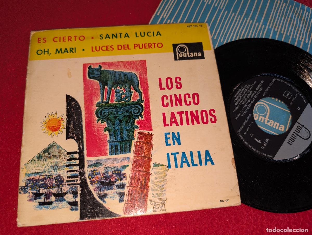 Discos de vinilo: LOS CINCO 5 LATINOS Es cierto/Santa Lucia/Oh, Mari/Luces del puerto EP 7'' 1961 Fontana SPAIN ESPA&Ntilde;A