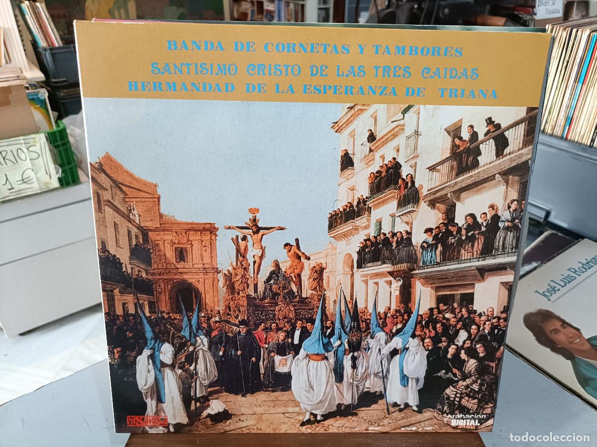 Discos de vinilo: Banda de Cornetas y Tambores, Sant&iacute;simo Cristo de las Tres Ca&iacute;das - LP. sello Pasarela 1988