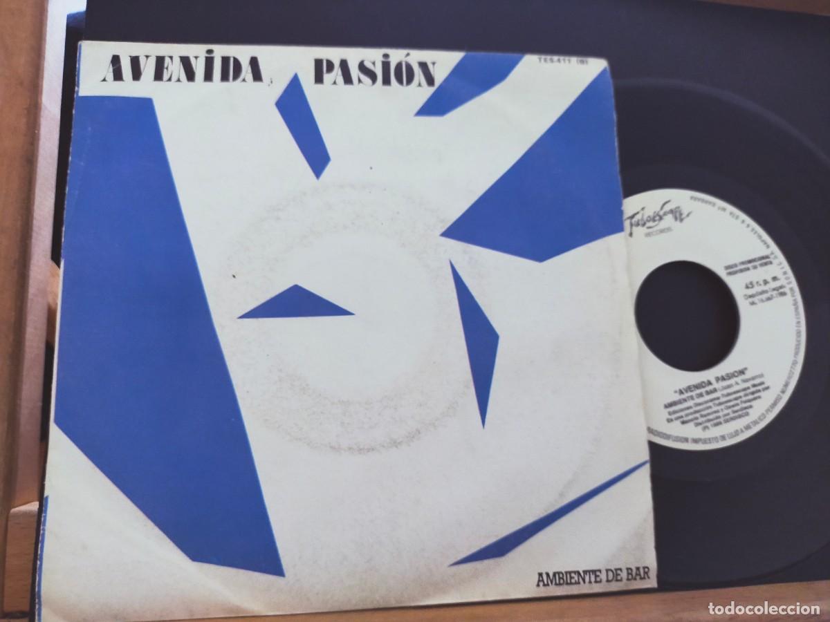 Discos de vinilo: AVENIDA PASI&Oacute;N. AMBIENTE DE BAR - COMP&Aacute;S DE CAMBIO. TUBOESCAPE RECORDS. 2 TEMAS. 1986.