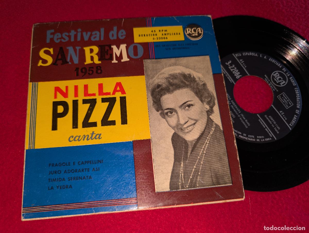 Discos de vinilo: NILLA PIZZI Fragole e cappellini/Juro adorarte asi/La yedra/Timida serenata EP 7'' 195? RCA SPAIN ES