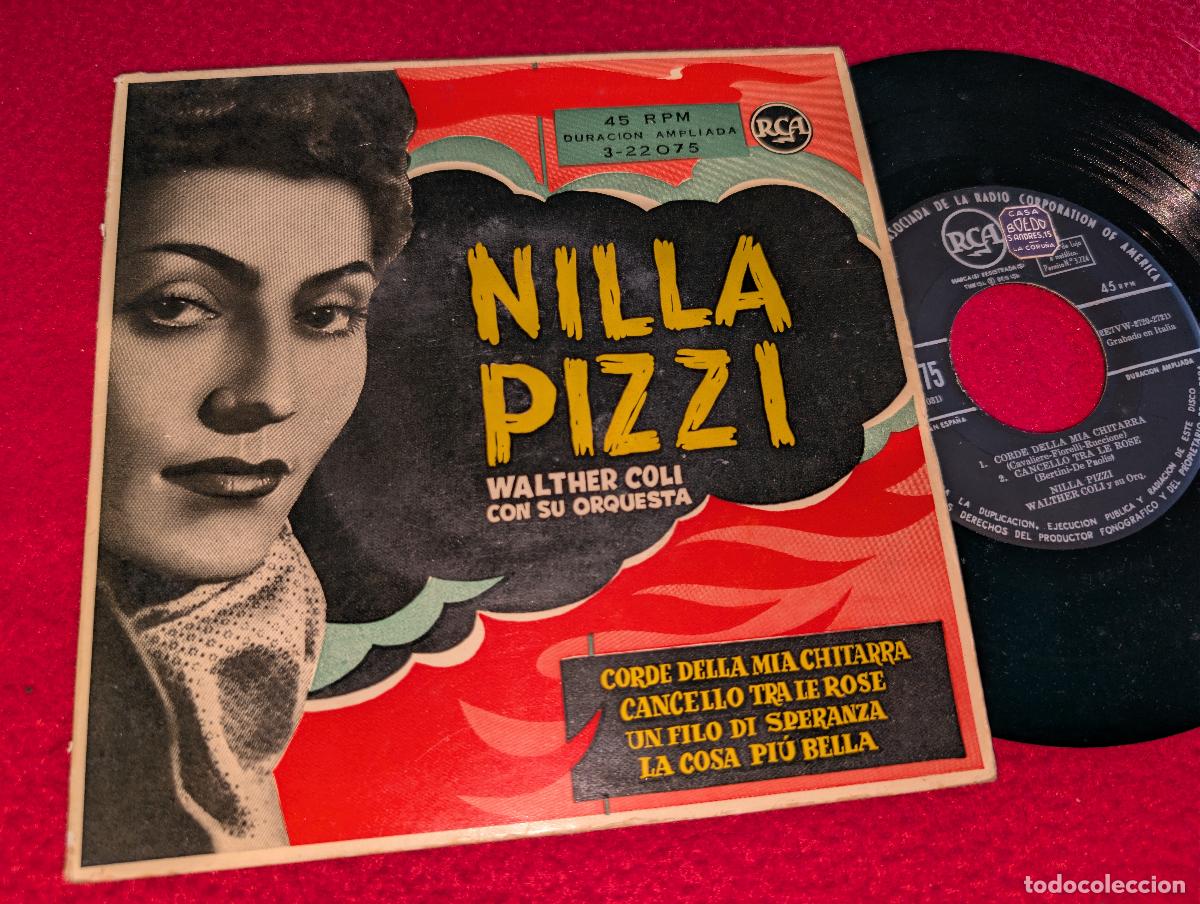 Discos de vinilo: NILLA PIZZI & WALTHER COLI Corde della mia chitarra/Un filo di speranza +2 EP 7'' 195? RCA SPAIN