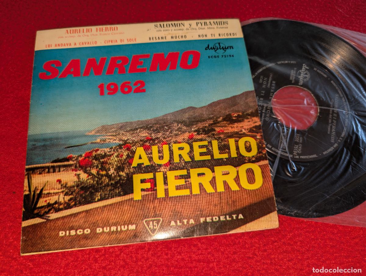 Discos de vinilo: AURELIO FIERRO Salomon y Pyramids/Besame mucho +2 EP 7'' 1961 Durium ESPA&Ntilde;A SPAIN SAN REMO