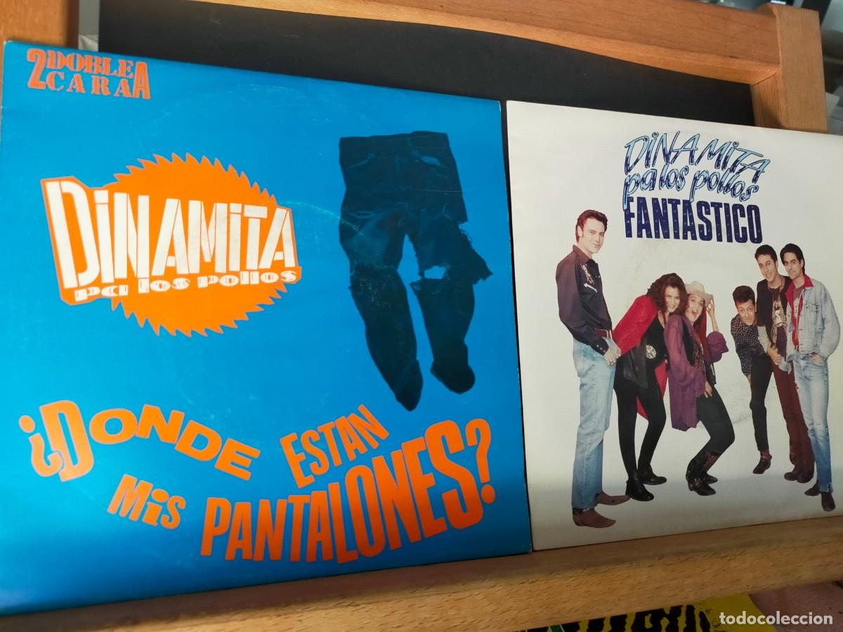 Discos de vinilo: DINAMITA PA LOS POLLOS. LOTE DE 2 SINGLES. JUNTOS Y REVUELTOS / &iquest;D&Oacute;NDE EST&Aacute;N MIS PANTALONES? 1992