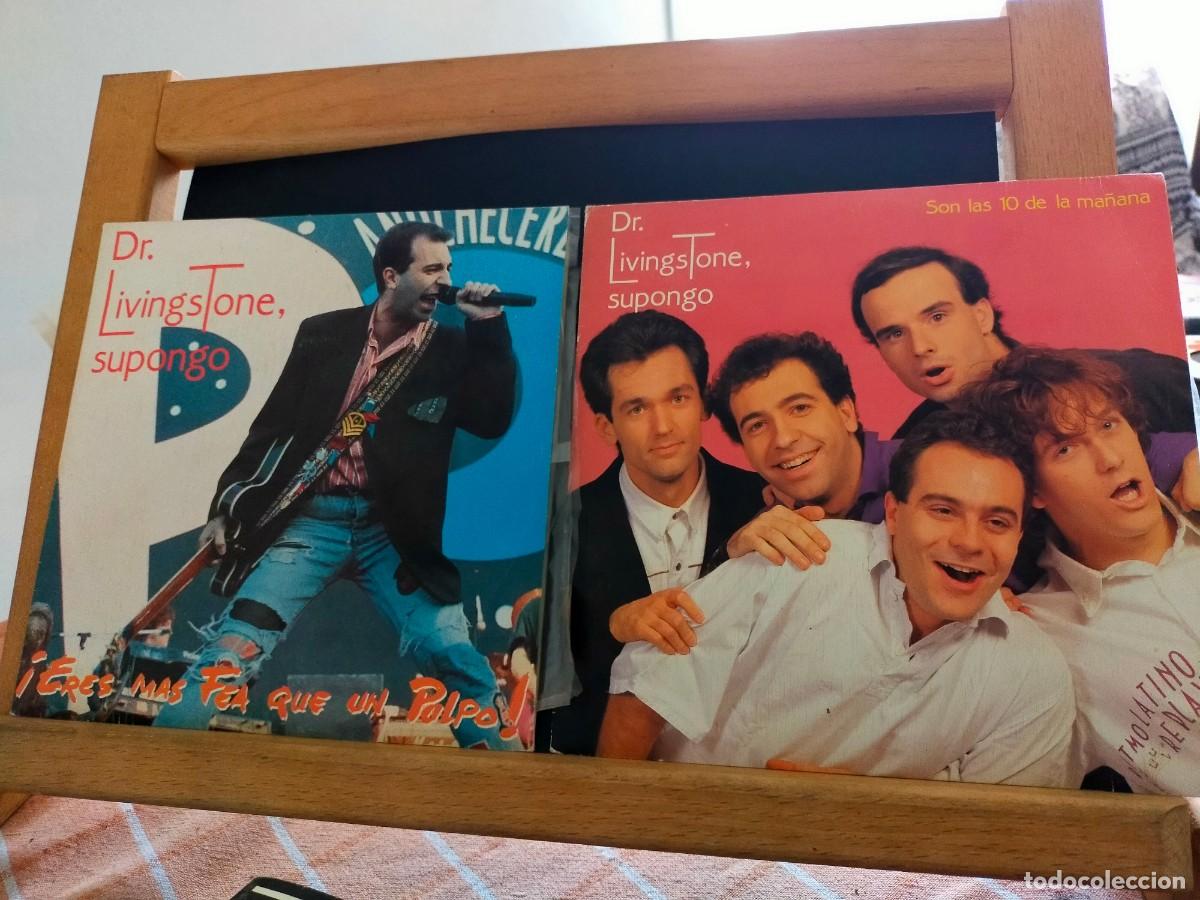 Discos de vinilo: DR. LIVINGSTONE, SUPONGO. LOTE 2 SINGLES DEDICADOS Y FIRMADOS. 1989
