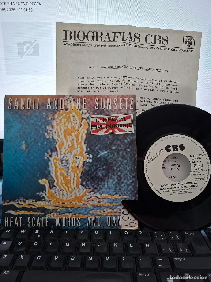 Discos de vinilo: SANDII & THE SUNSETZ - HEAT SCALE - SINGLE DE VINILO - EDICION ESPA&Ntilde;OLA PROMOCIONAL COMPLETA - C-48