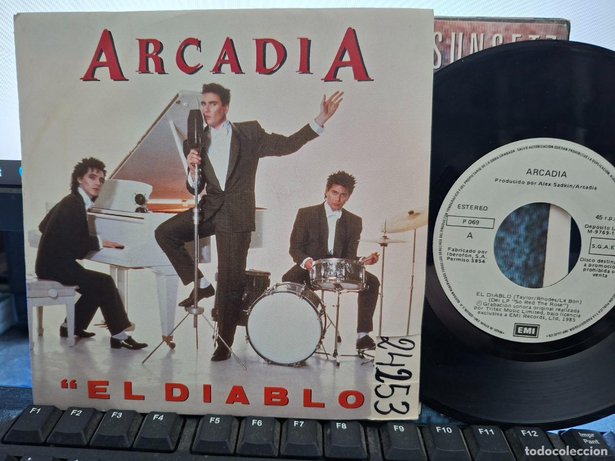 Discos de vinilo: ARCADIA DURAN DURAN - EL DIABLO - SINGLE DE VINILO - EDICION ESPA&Ntilde;OLA PROMOCIONAL COMPLETA - C-48