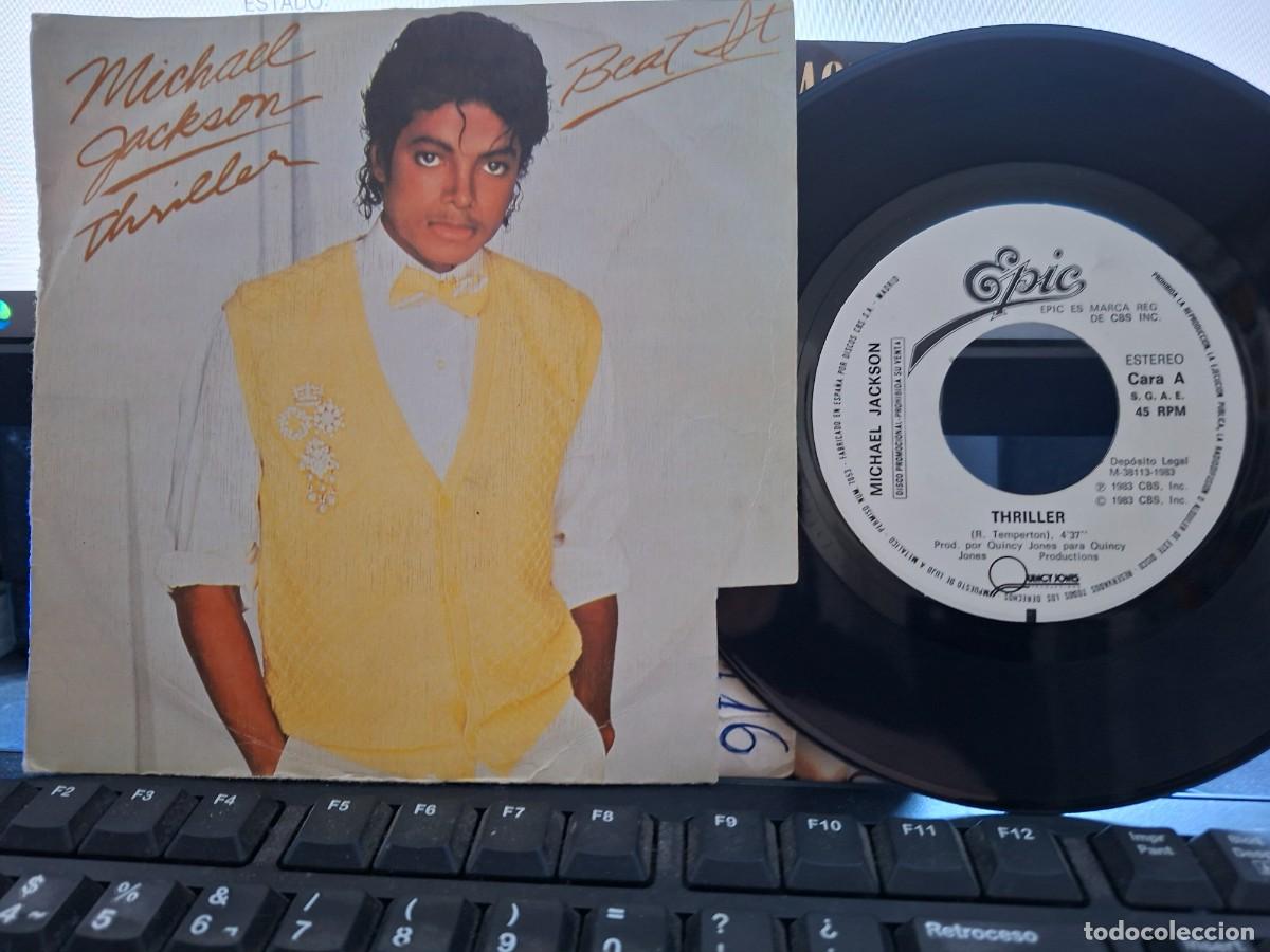 Discos de vinilo: MICHAEL JACKSON - THRILLER - SINGLE DE VINILO EDICION ESPA&Ntilde;OLA PROMOCIONAL C-48