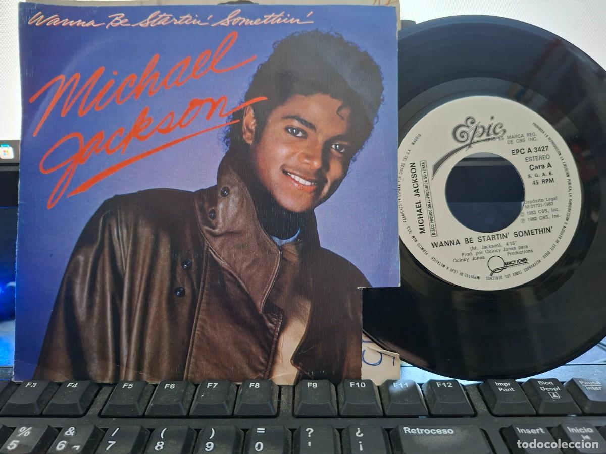 Discos de vinilo: MICHAEL JACKSON - WANNA BE STARTIN' SOMETHIN' - SINGLE DE VINILO EDICION ESPA&Ntilde;OLA PROMOCIONAL C-48