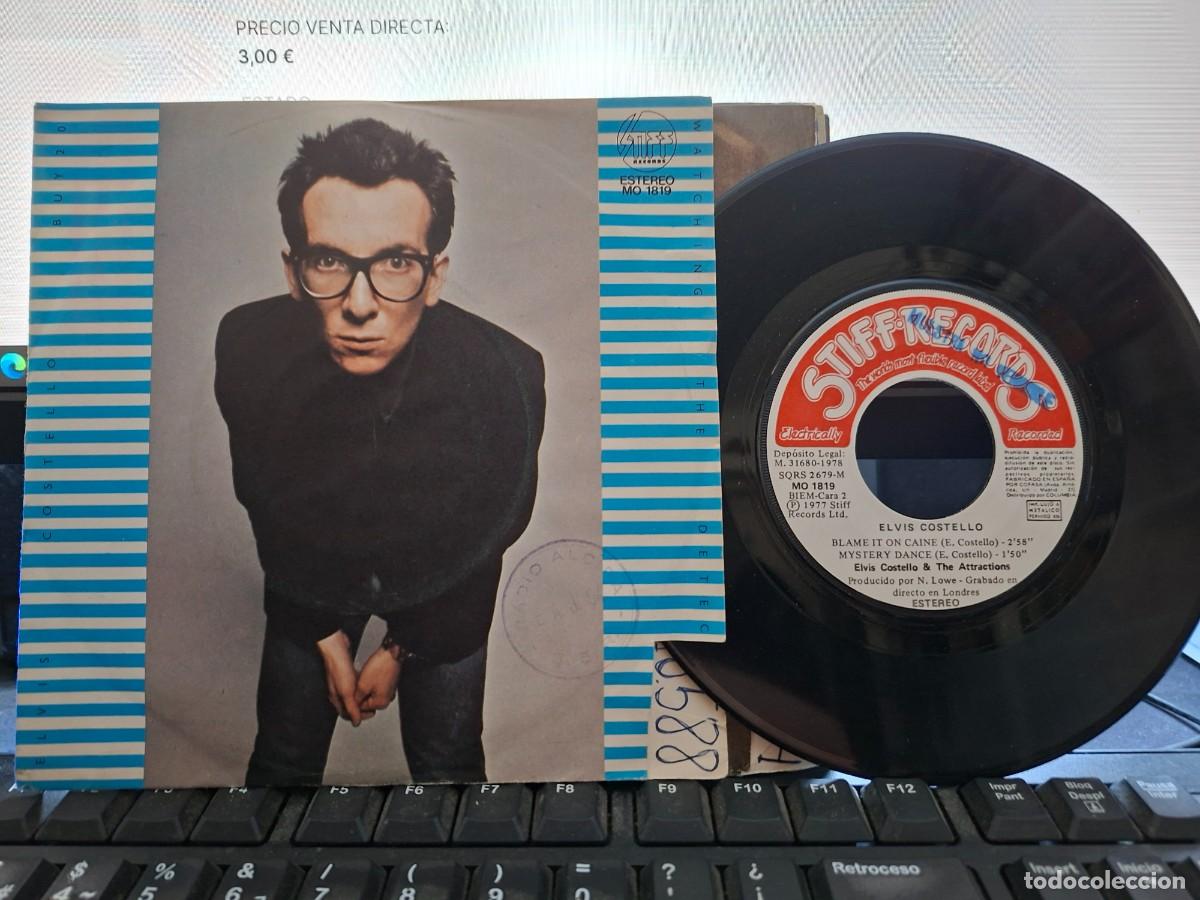 Discos de vinilo: ELVIS COSTELLO - WATCHING THE DETECTIVES - SINGLE DE VINILO EDICION ESPA&Ntilde;OLA - C-48