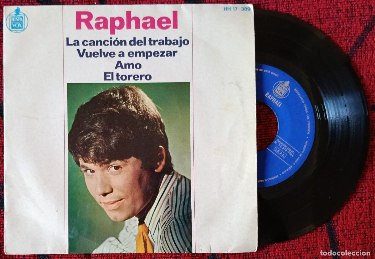 Discos de vinilo: RAPHAEL ** La Cancion Del Trabajo ** SINGLE VINILO EP 1966 - Foto 1
