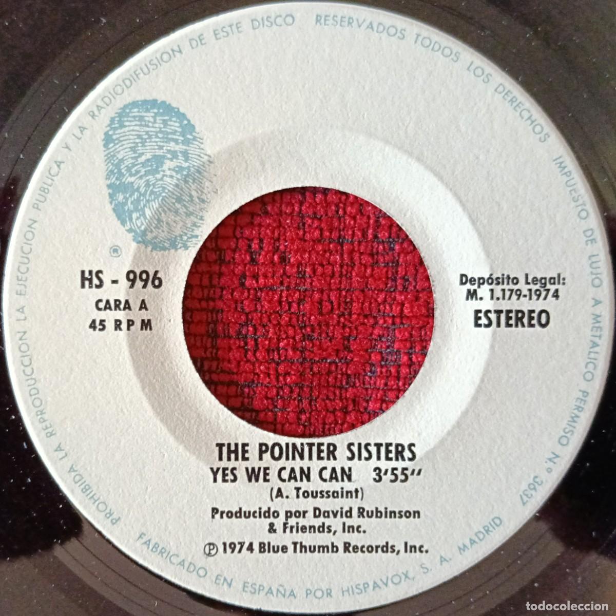 Discos de vinilo: THE POINTER SISTERS ** Yes We Can Can ** SINGLE VINILO 1974 - Foto 4