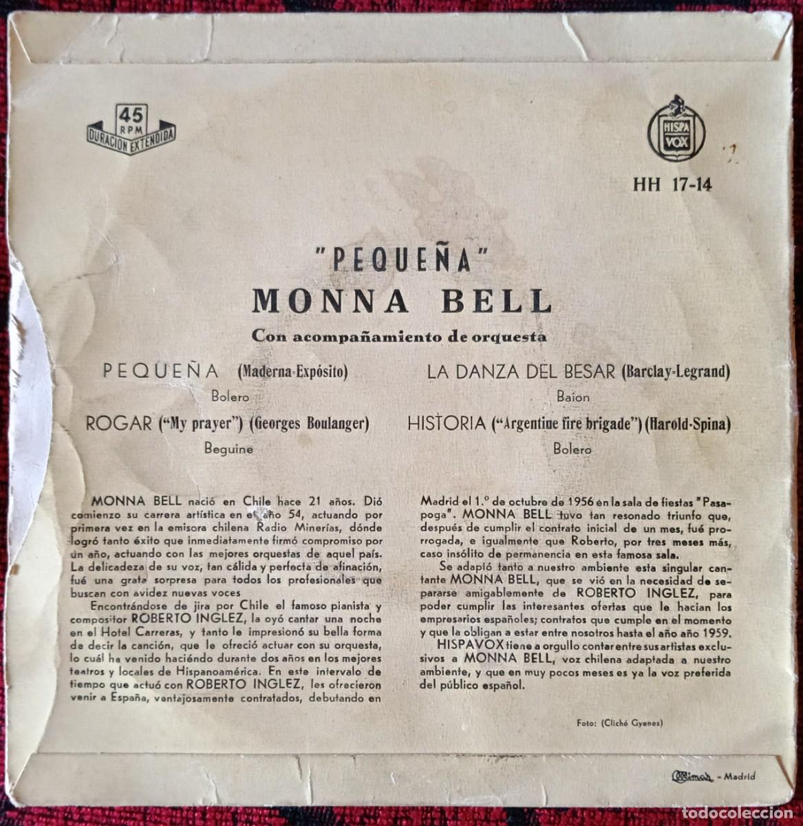 Discos de vinilo: MONNA BELL ** Peque&ntilde;a ** SINGLE VINILO EP 1959 - Foto 2