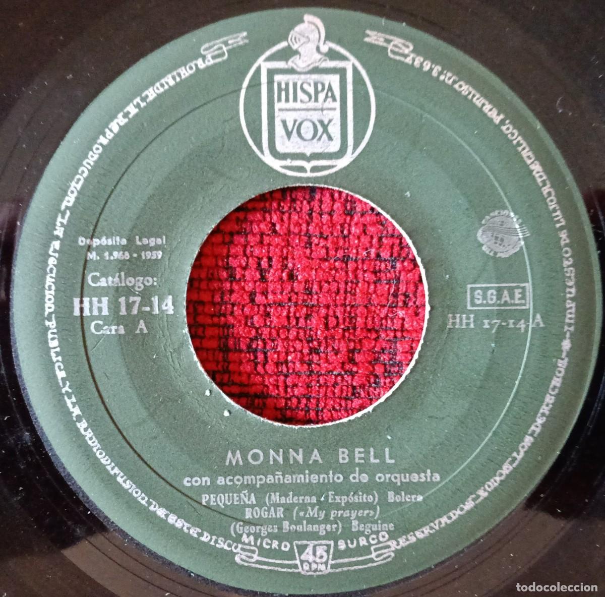 Discos de vinilo: MONNA BELL ** Peque&ntilde;a ** SINGLE VINILO EP 1959 - Foto 3