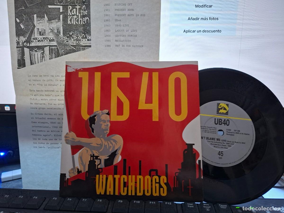 Discos de vinilo: UB 40 - WATCHDOGS - SINGLE DE VINILO EDICION INGLESA INCLUYE HOJA DE PROMOCION EN ESPA&Ntilde;OL C-49