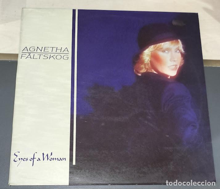 Discos de vinilo: Agnetha F&auml;ltskog (ABBA) - Eyes Of A Woman - LP Polydor ref. 825 600-1. Ed. espa&ntilde;ola 1985.
