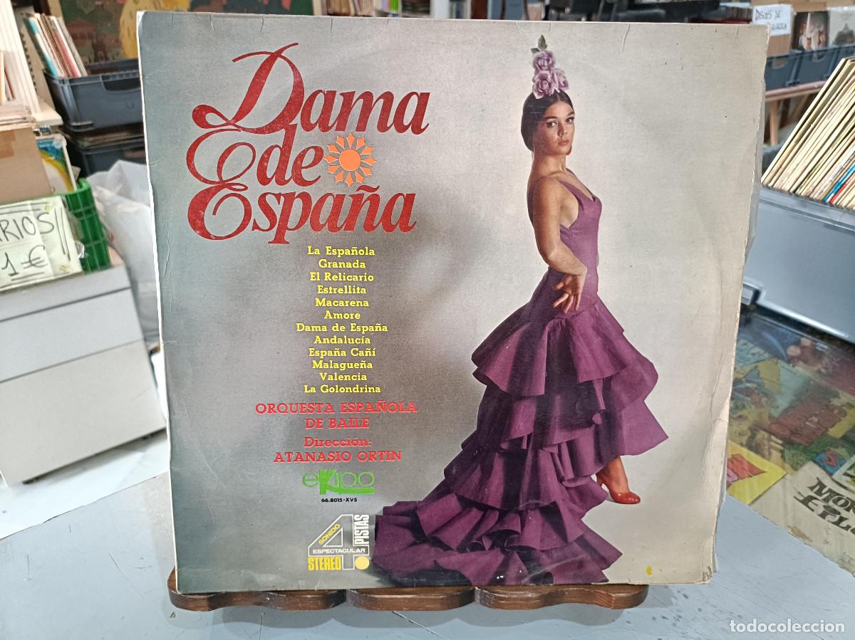 Vinyl records: Dama de Espa&ntilde;a - Orquesta Espa&ntilde;ola de Baile, Atanasio Ort&iacute;n - LP. sello EKIPO 1966 (Pasodobles)