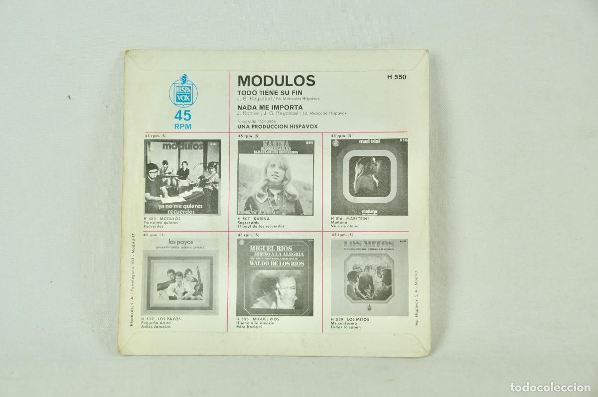 Discos de vinilo: Los M&oacute;dulos - Nada me importa - Foto 2