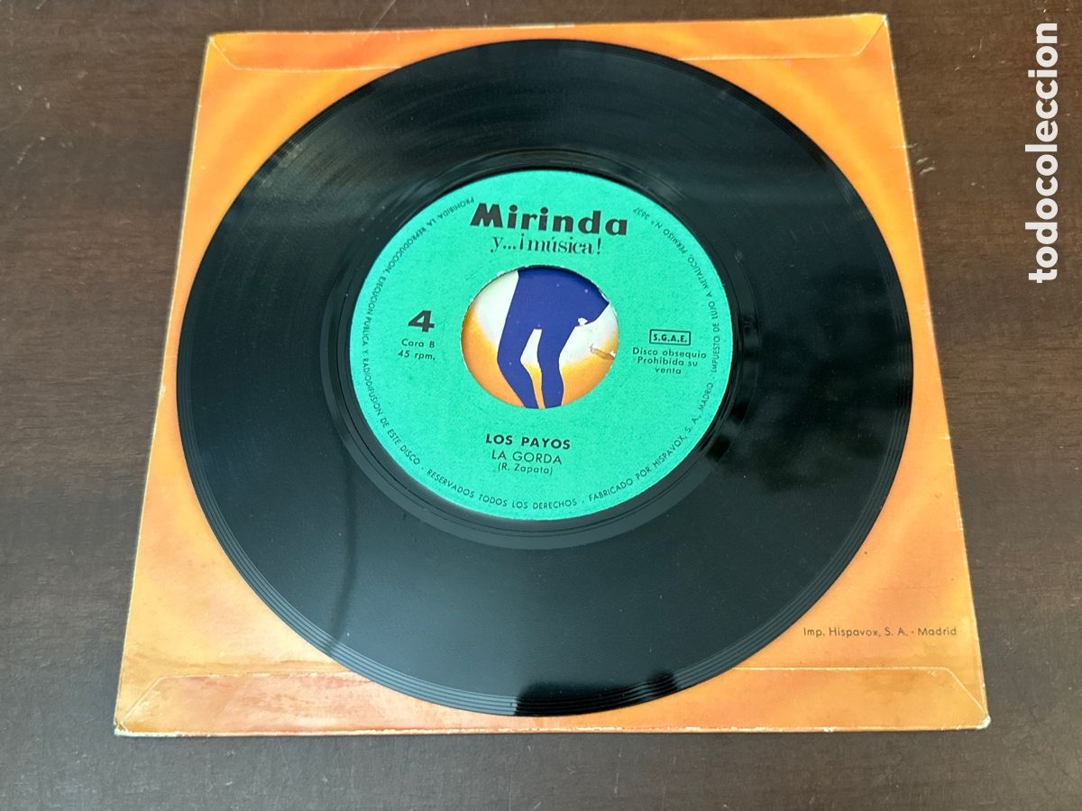 Discos de vinilo: DISCO MIRINDA Y.. M&Uacute;SICA. LOS PAYOS. N&Uacute;M. 4. - Foto 4