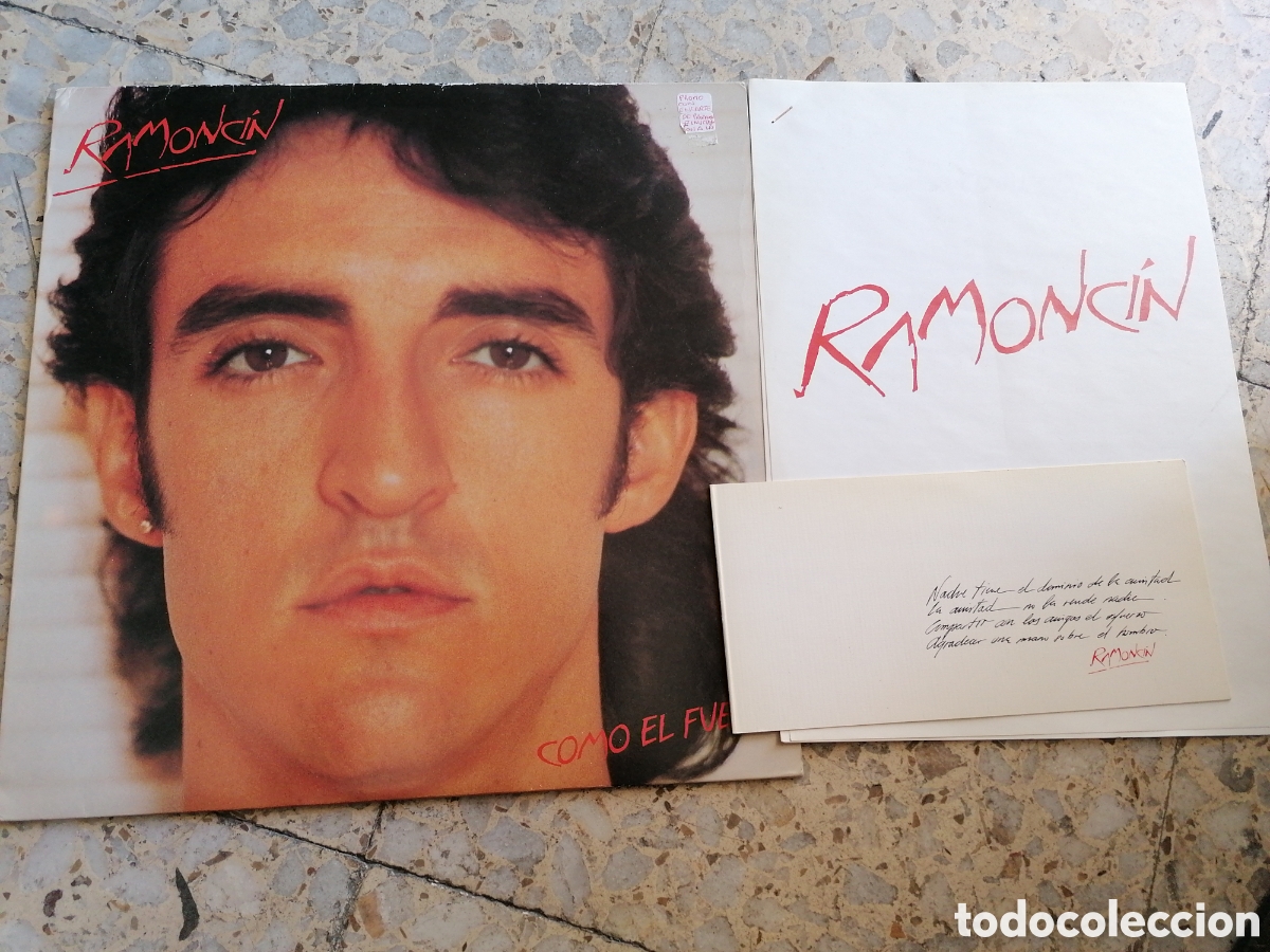 Discos de vinilo: LP RAMONCIN COMO EL FUEGO 1985 PROMO + INSERT + TARJETA + HOJA PROMO EX